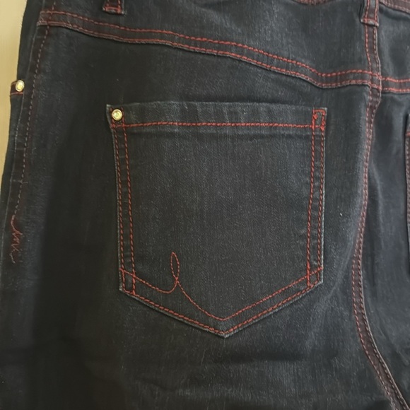 Inc Denim Dark Blue Flare Leg Curvy Fit Jeans Everyday Casual Lightweight Size 8 - Picture 12 of 13